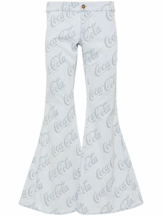 Photo: ERL X Coca Cola Cool Grey Low-Rise Flared Jeans