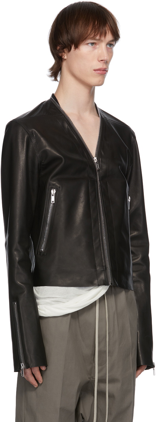 Rick Owens Black Leather Klaus Jacket Rick Owens