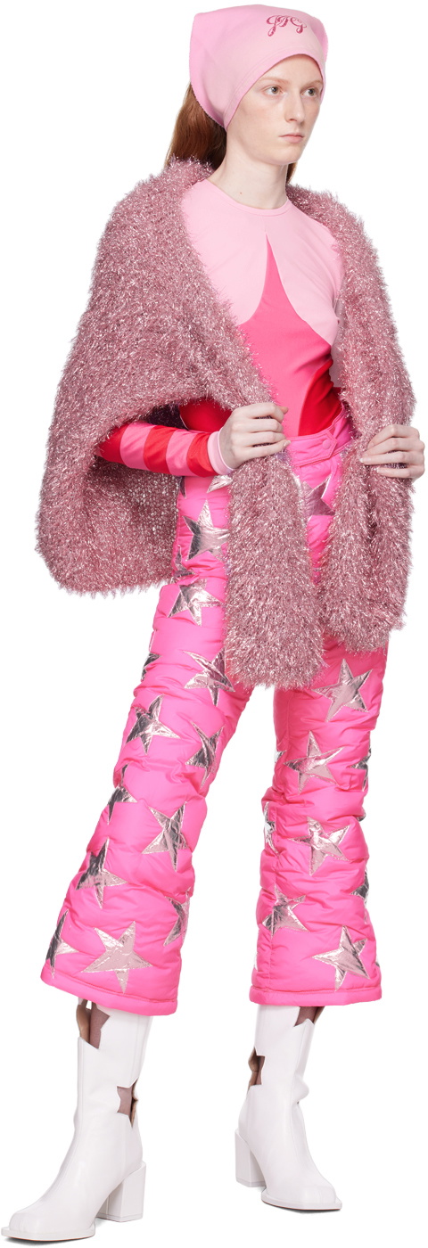 ERL Pink Embellished Puffer Trousers