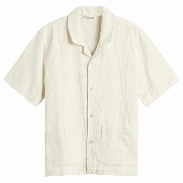 Photo: A Kind of Guise Men's Salvi Vacation Shirt in Ivory Slub