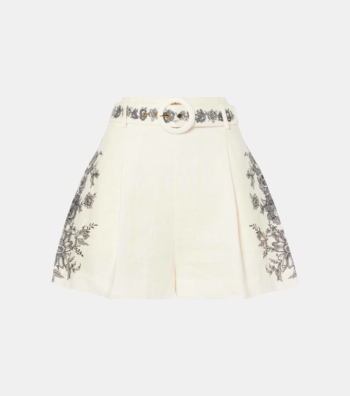 Zimmermann Belted floral linen shorts Zimmermann