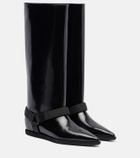 Sacai Leather knee-high boots