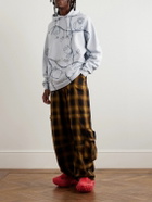 Collina Strada - Lawn Wide-Leg Checked Organic Cotton-Flannel Cargo Trousers - Brown