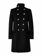 Balmain - Double-Breasted Wool Coat - Black