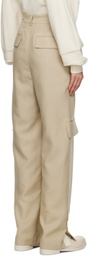 J KOO Beige Pleated Trousers