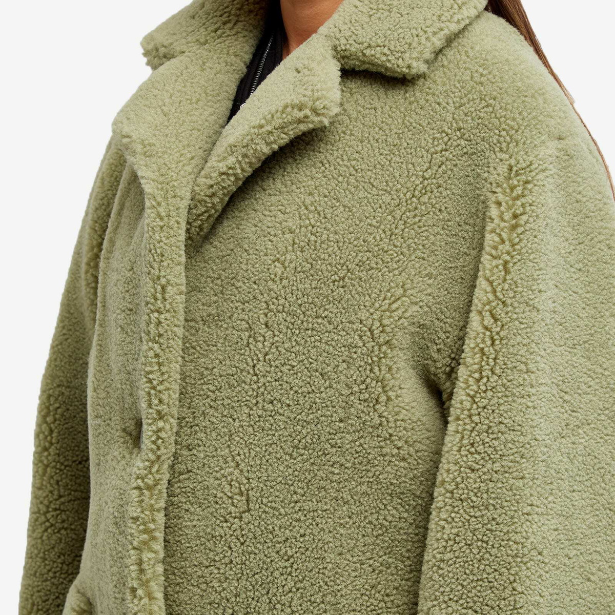 コート STAND STUDIO 61129 9020 51000 Coats Green Fur Stand Studio - Single Breasted Faux Fur Coat - dark green