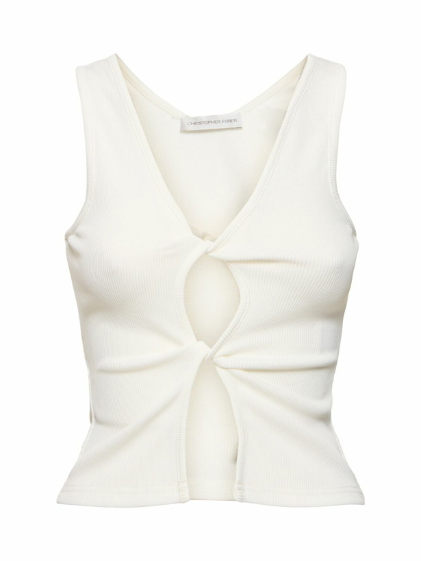 Photo: CHRISTOPHER ESBER Twisted Cutout Tank Top
