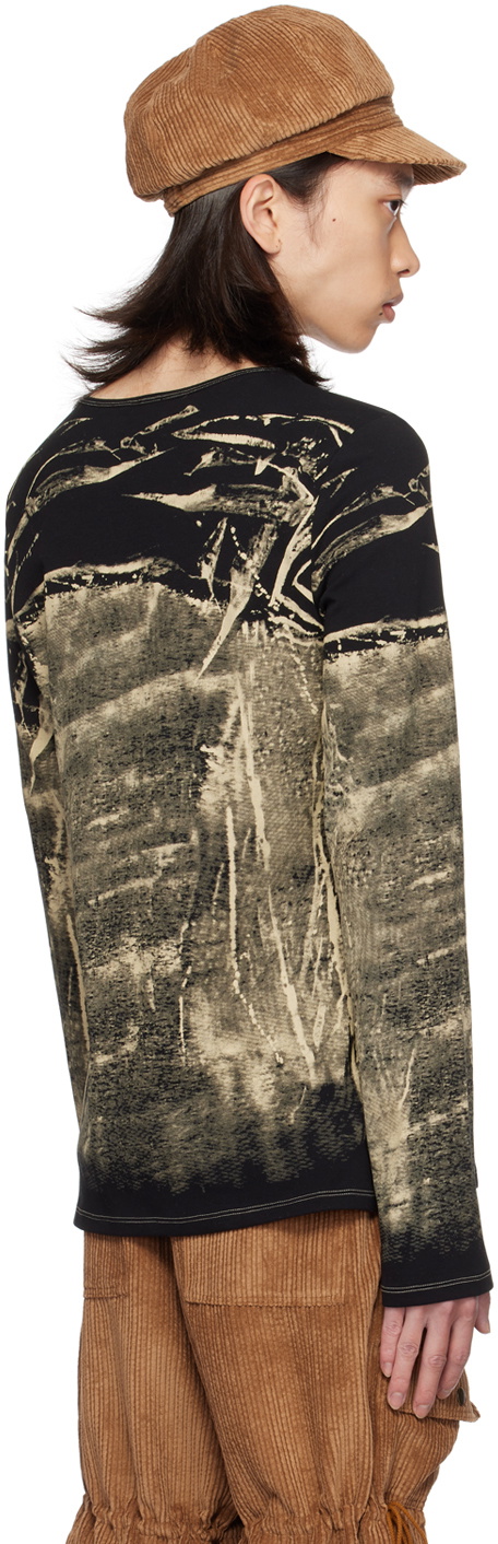 Anna Sui SSENSE Exclusive Black & Beige Long Sleeve T-Shirt