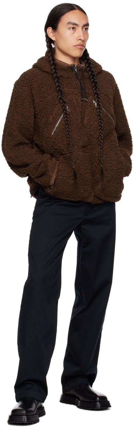 WYNN HAMLYN Brown Jigsaw Hoodie
