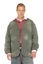Diesel Distressed quilted liner jacket - Jackets Mens in Green