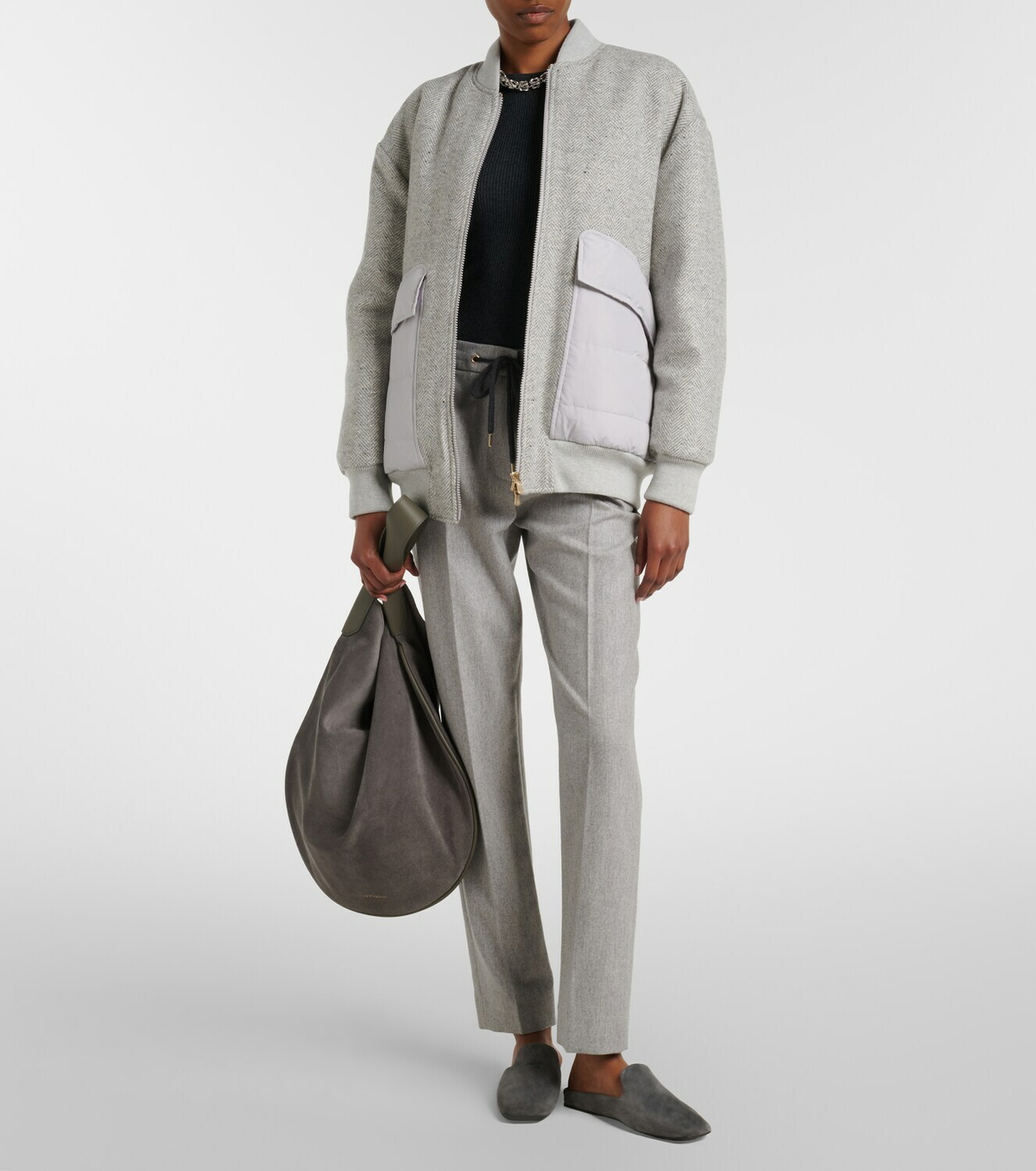 Eleventy Wool and cashmere tapered pants