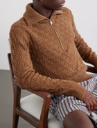 Wales Bonner - Wool Half-Zip Sweater - Brown