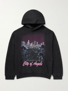 Balenciaga - Printed Cotton-Jersey Hoodie - Black