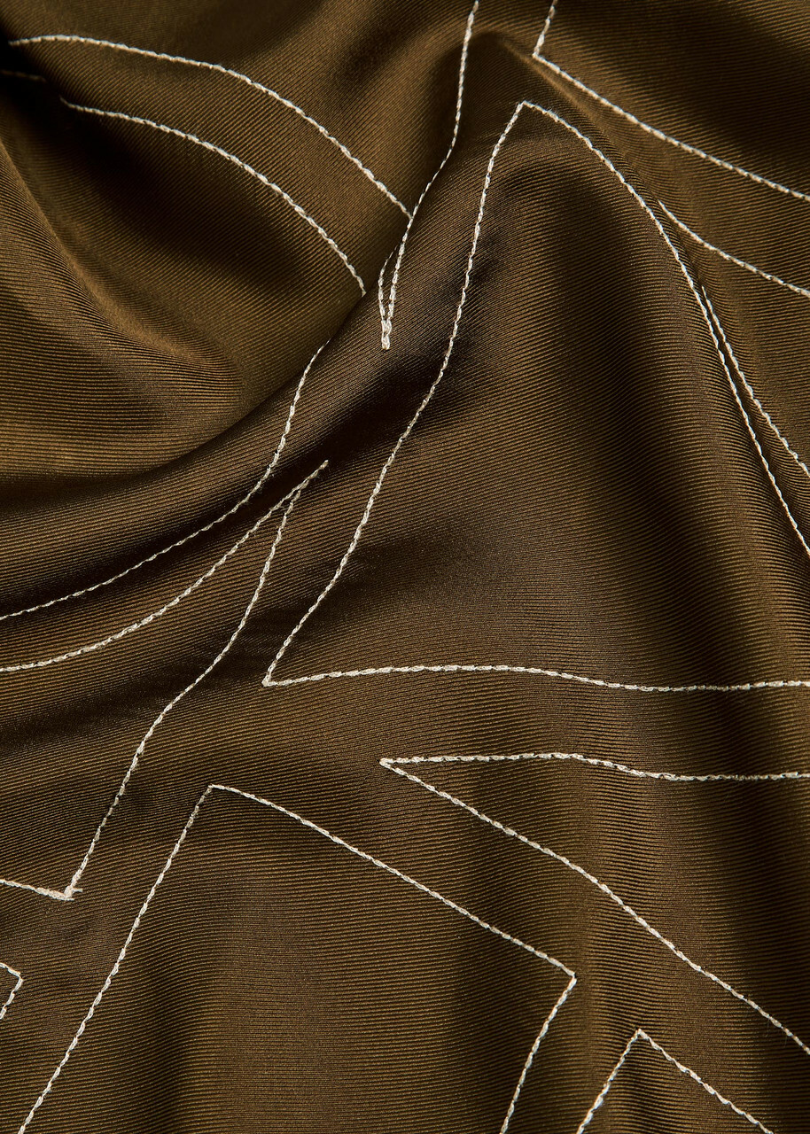 Toteme Logo-monogrammed Silk Scarf - Moca - One Size