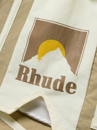 Rhude - Moonlight Wide-Leg Logo-Print Shell Drawstring Shorts - Neutrals