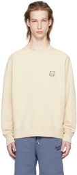 Maison Kitsuné Beige Bold Fox Head Sweatshirt