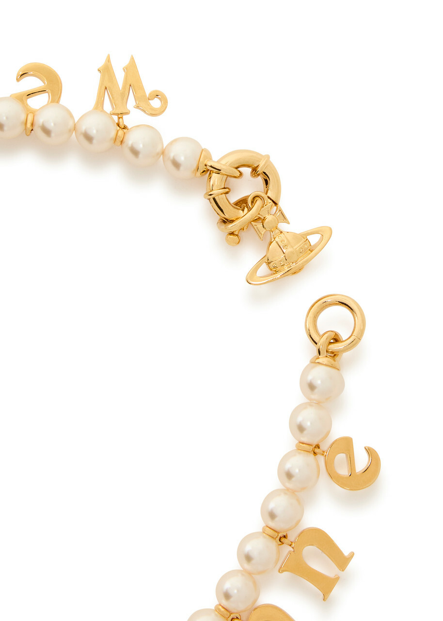 Vivienne Westwood Leanne Letter-charm Pearl Necklace - One Size