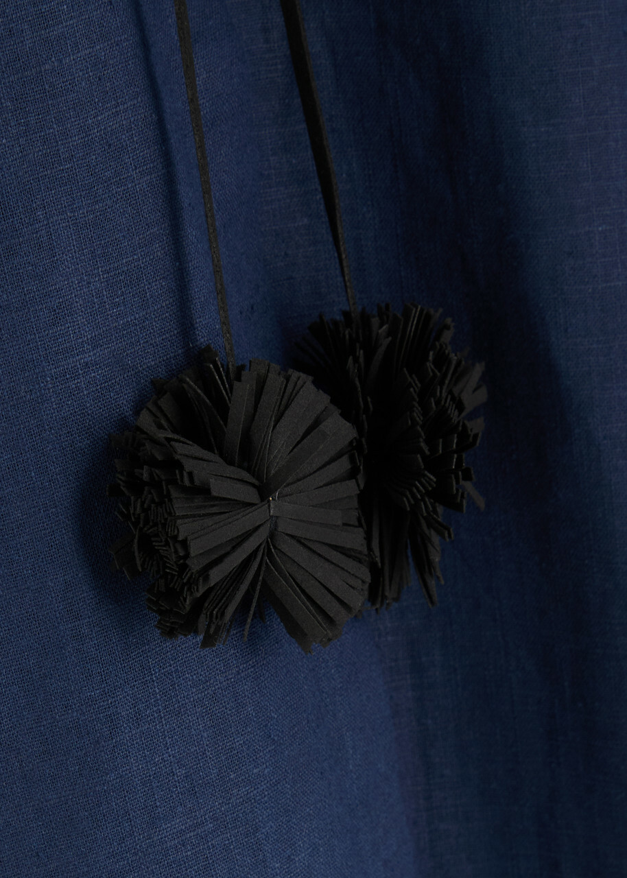 Clea Florentina Linen-blend Midi Shirt Dress Navy