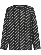 BALENCIAGA - All Over Logo Cotton Blend Knit Sweater