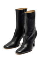 The Row Mona 80 Leather Mid-calf Boots Black