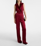 Max Mara Scalata velvet-trimmed satin jumpsuit
