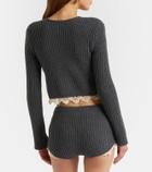 Magda Butrym Crochet-trimmed cashmere shorts