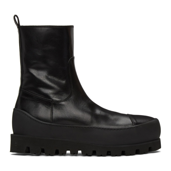 Photo: Ann Demeulemeester Black Leather Zip Boots