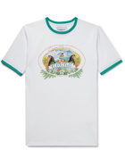 CASABLANCA - Slim-Fit Printed Organic Cotton-Jersey T-Shirt - White - M