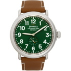 Shinola Silver and Green The Runwell 47mm Watch