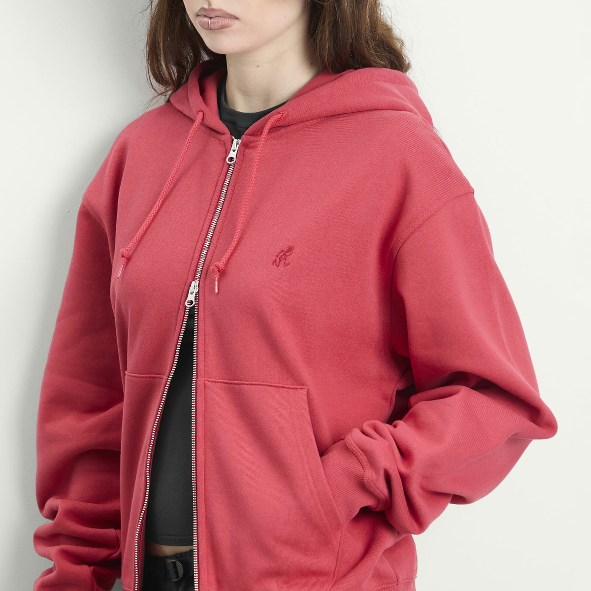 Gramicci Women's Double Zip Hoodie in Crimson Red