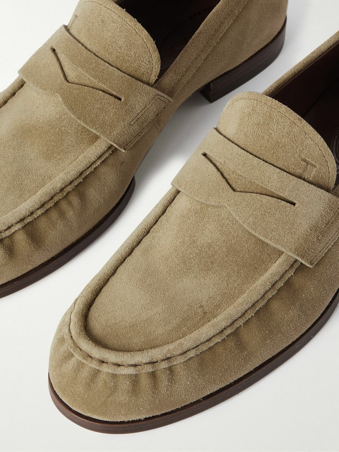 Tod's - Suede Penny Loafers - Brown