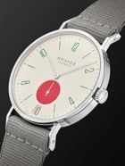 NOMOS Glashütte - Tangente 38 Date Stop Limited Edition Hand-Wound 37.5mm Stainless Steel and Webbing Watch, Ref.No. 179.S3