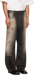 We11done Gray Loose-Fit Dirty Jeans