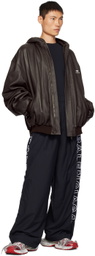 Balenciaga Black Embroidered Track Pants
