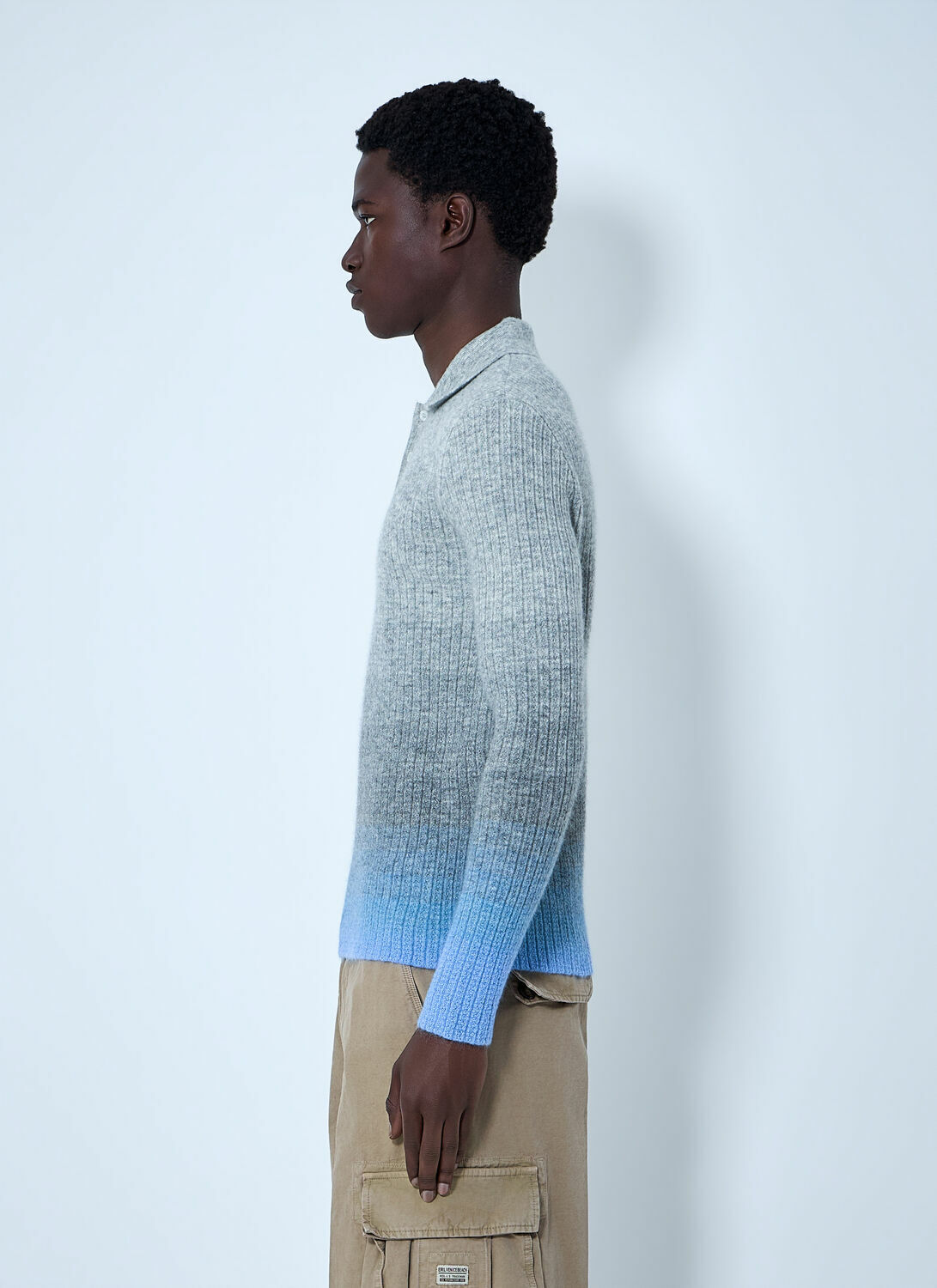 ERL Ribbed Knit Polo Sweater