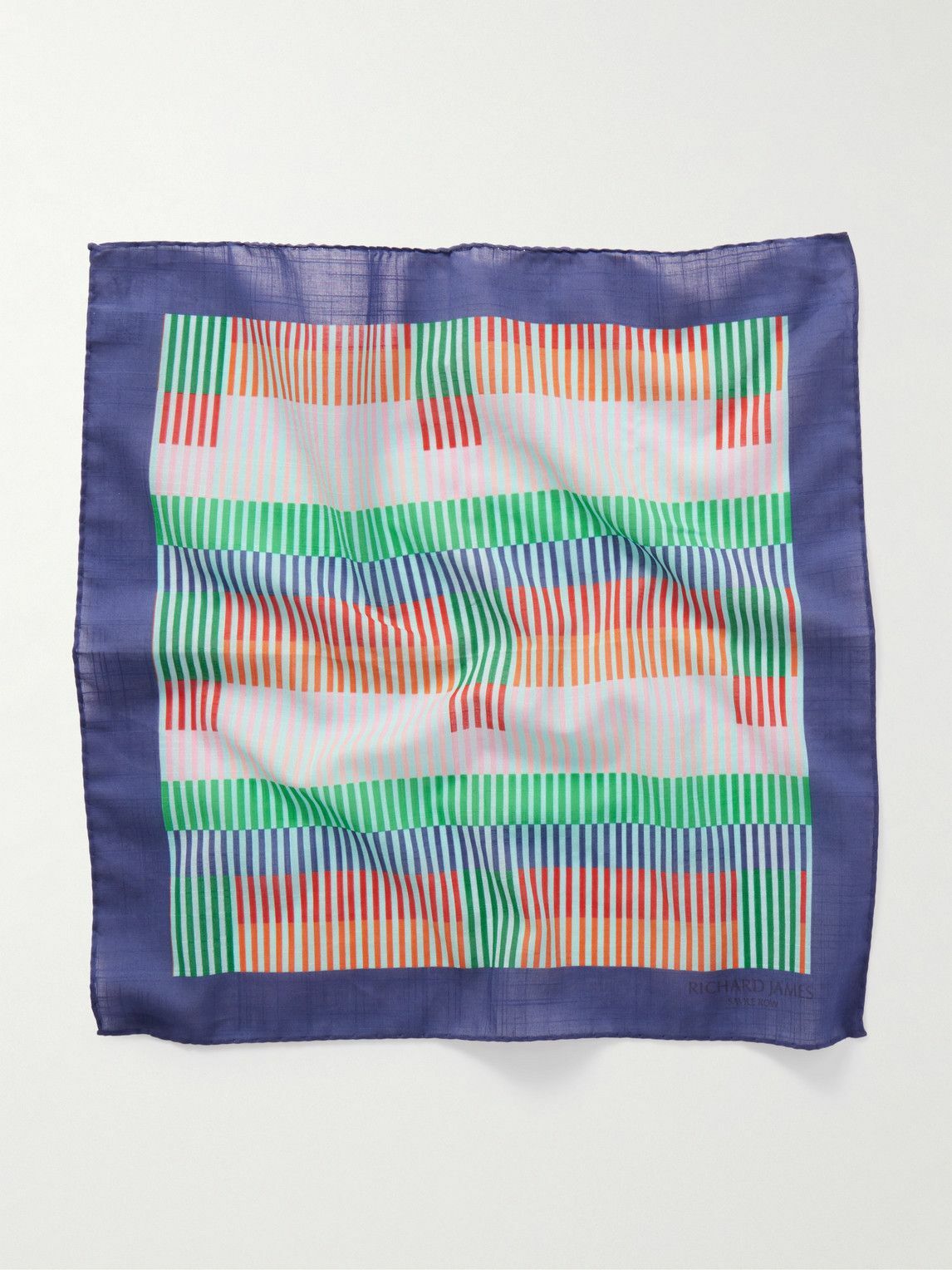 Richard James - Striped Cotton-Voile Pocket Square