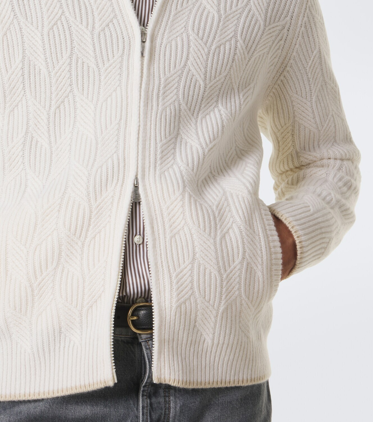 Fedeli Cable-knit cashmere cardigan
