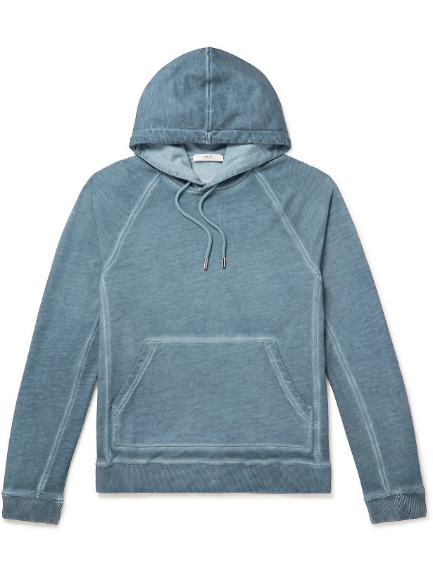 Photo: Mr P. - Cold-Dyed Cotton-Jersey Hoodie - Blue