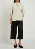 Maria Mcmanus Wide-leg Satin Crop Trousers Black