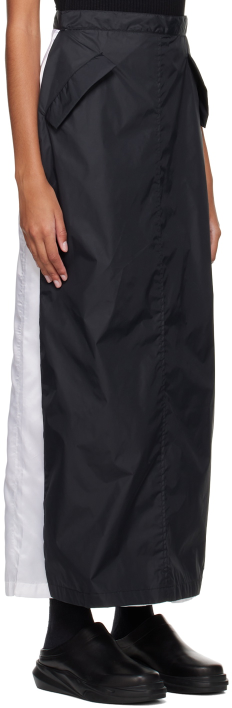 SPENCER BADU Black Layered Midi Skirt