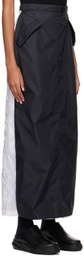 SPENCER BADU Black Layered Midi Skirt