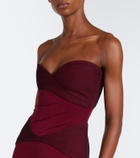 Nensi Dojaka Paneled strapless gown