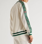 Casablanca - Jacquard-Trimmed Terry Track Jacket - White