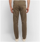 Aspesi - Slim-Fit Tapered Garment-Dyed Cotton-Blend Twill Trousers - Men - Mushroom