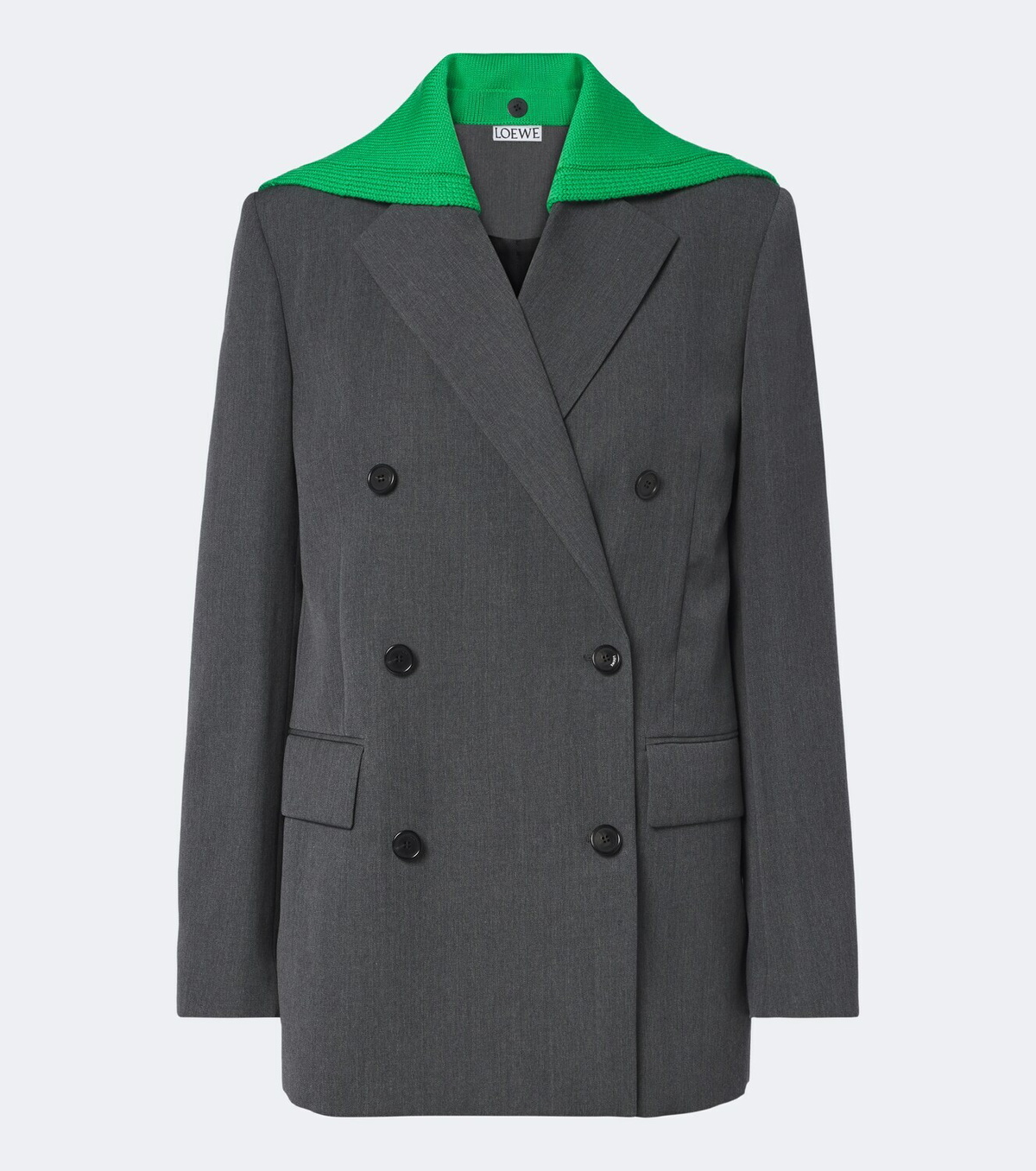 Loewe Paneled double-breasted wool blazer