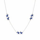 TwoJeys Blue Enameled Icon Necklace in Silver 