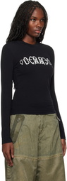 032c Black SOS Fitted Longsleeve T-shirt