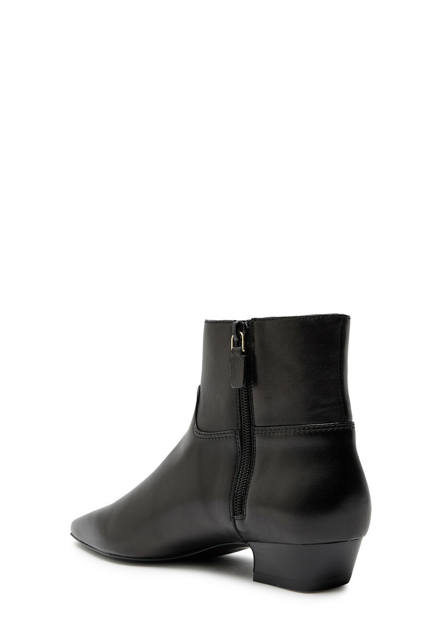 Stuart Weitzman Stassi 20 Leather Ankle Boots Black