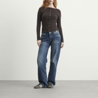 Peachy Den Women's Goldie Wide Leg Jeans in Dark Fade