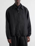 ssstein - Linen and Silk-Blend Satin Blouson Jacket - Black